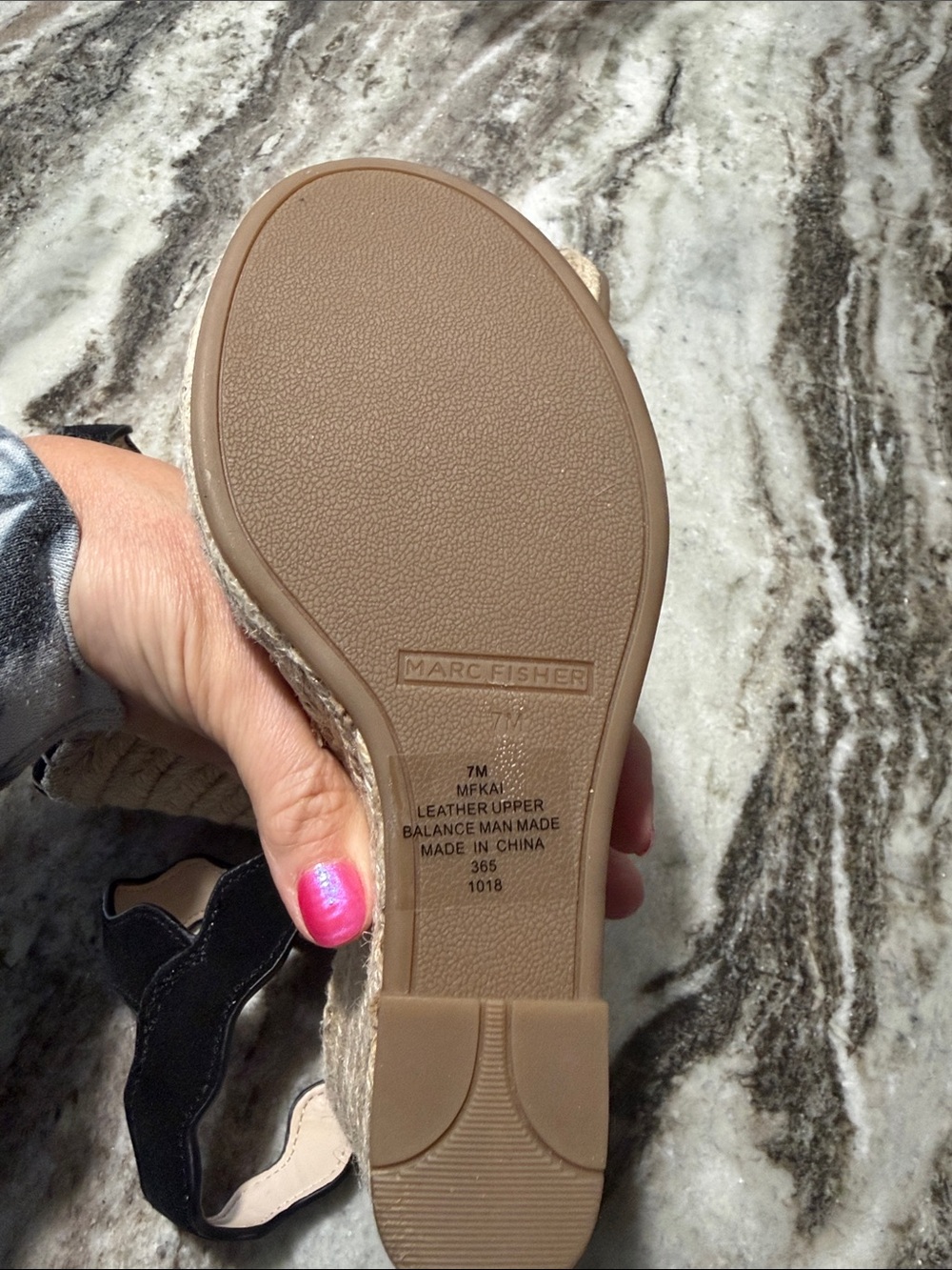 Marc Fisher Black Scalloped Suede Espadrille Wedges - Picture 8 of 10